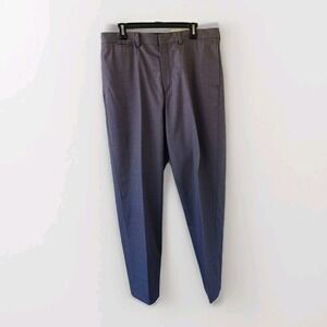 LL Bean Mens Natural Fit Cotton Pants Flat‎ Front Striped Size 35